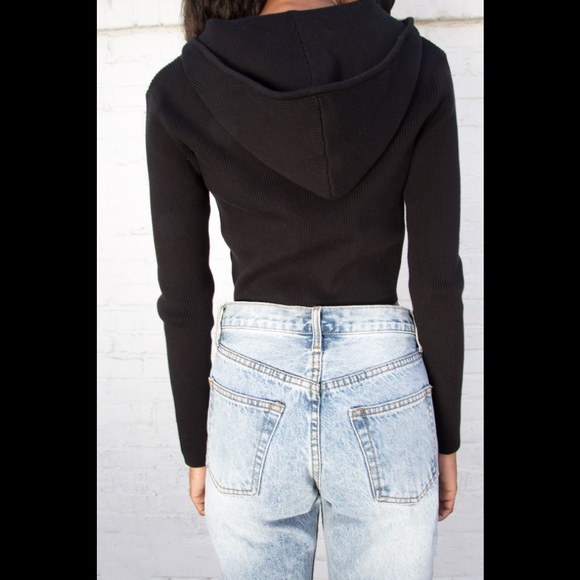 Brandy Melville Tops Brandy Melville Black Arden Hoodie Poshmark
